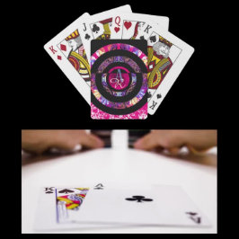 Roze moderne mandala pokerkaarten
