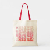 Roze moderne meisje retro 60's dienstmeisje tote bag (Achterkant)