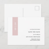 Roze Moderne Minimale Eenvoudige bruiloft sparen d Aankondigingskaart (Voorkant / Achterkant)