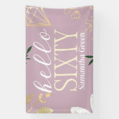 Roze Moderne Minimale Elegante Eenvoudige 60e Verj Spandoek (Verticaal)