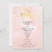 Roze Moderne Minimale Gouden Folie Volledige Foto Kaart (Voorkant)