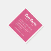 Roze Moderne Minimale Leuke Feiten Verjaardag Servet (Hoek)