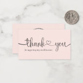 Roze moderne, minimale zakelijke dank notitiekaartje (Voorkant / Achterkant in situ)