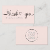 Roze moderne, minimale zakelijke dank notitiekaartje (Voorkant / Achterkant)
