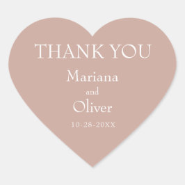 Roze moderne minimalistische bruiloft hart sticker