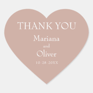 Roze moderne minimalistische bruiloft hart sticker