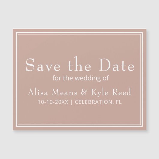 Roze Moderne Minimalistische Bruiloft Save the Dat (Voorkant)