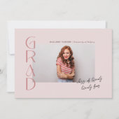 Roze Moderne Minimalistische Klasse van 2024 Afstu Kaart (Voorkant)