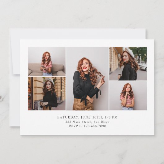 Roze Moderne Minimalistische Klasse van 2024 Afstu Kaart (Achterkant)