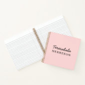 Roze Moderne Minimalistische Monogram Notitieboek (Binnen)