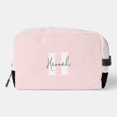 Roze moderne minimalistische monogram toilettasje (Achterkant)