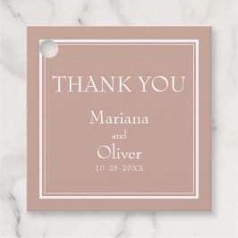 Roze moderne minimalistische trouwcadeautags bedankjes labels
