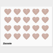 Roze Moderne Minimalistische Trouwdag Hart Sticker (Vel)