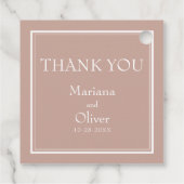 Roze moderne minimalistische weddenschappen voor L Bedankjes Labels (Achterkant)