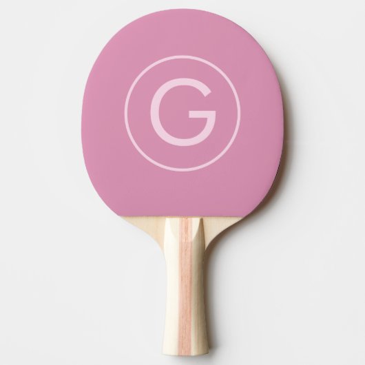 Roze moderne minimummonogram meisje op maat tafeltennisbatje (Voorkant)