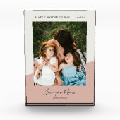 Roze moderne Moederdag foto-cadeaus Fotoblokken (Voorkant)