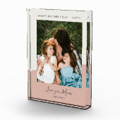 Roze moderne Moederdag foto-cadeaus Fotoblokken (Rechts)