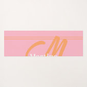 Roze Moderne Monogram Initiaal Yoga Mat (Achterkant (horizontaal))