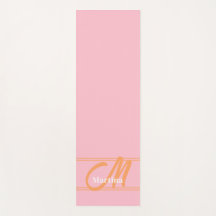Roze Moderne Monogram Initiaal Yoga Mat