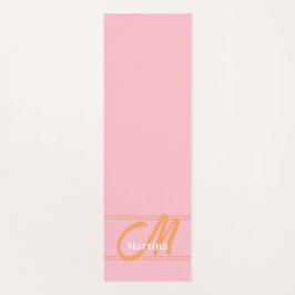 Roze Moderne Monogram Initiaal Yoga Mat