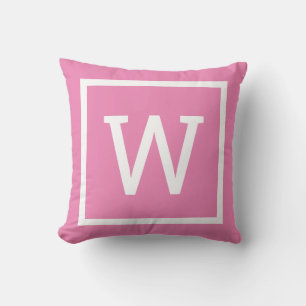 Roze Moderne Monogram Kussen