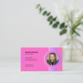 Roze Moderne Nagelstyliste Visitekaartje (Staand voorkant)
