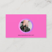 Roze Moderne Nail Tech Visitekaartje (Achterkant)