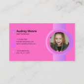 Roze Moderne Nail Tech Visitekaartje (Voorkant)