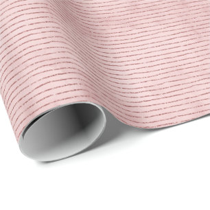 Roze moderne nepfolie lijnen Kerstmis Cadeaupapier