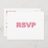 Roze, moderne, oude tekst RSVP-antwoordkaart Briefkaart (Voorkant / Achterkant)