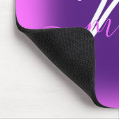 Roze Moderne Paarse minimale naam Berry. Monogram Muismat (Hoek)