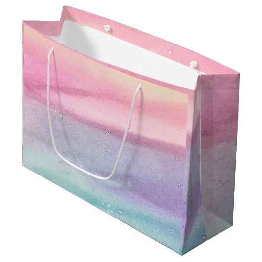 Roze Moderne Pastel Groot Cadeauzakje (Voorkant Gekanteld)