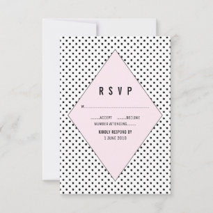 Roze moderne poladots RSVP Kaartje