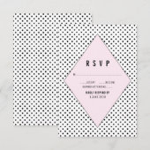 Roze moderne poladots RSVP Kaartje (Voorkant / Achterkant)