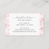 Roze moderne professionele botanische scriptnaam visitekaartje (Achterkant)