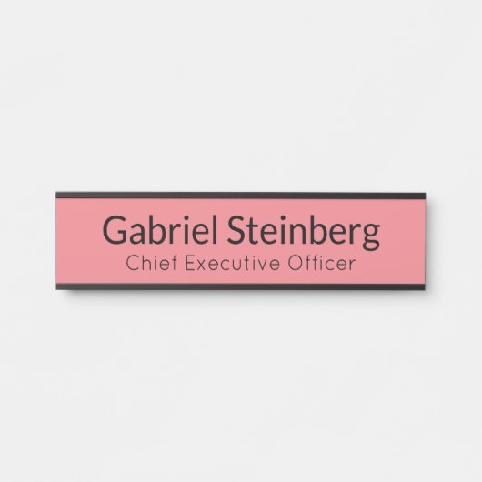 Roze moderne, professionele Kantoor deurplaat Deurbordje (Voorkant)