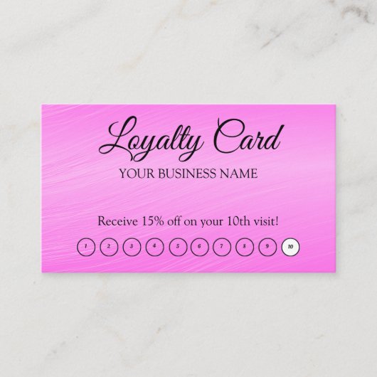 Roze Moderne Professionele Loyaliteits QR-code Visitekaartje (Voorkant)