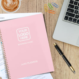 Roze Moderne Professionele Witte Zakelijke Logo Planner