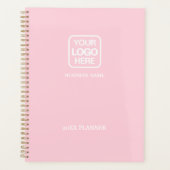 Roze Moderne Professionele Witte Zakelijke Logo Planner (Voorkant)