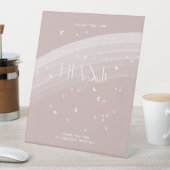 Roze Moderne Regenboog en sterren Wit Baby shower Reclamebord Met Voetstuk (Insitu)