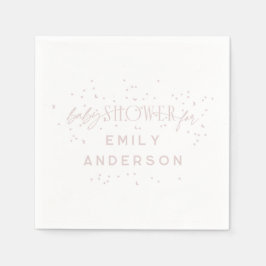 Roze Moderne Regenboog en sterren Wit Baby shower Servet