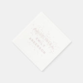 Roze Moderne Regenboog en sterren Wit Baby shower Servet (Hoek)