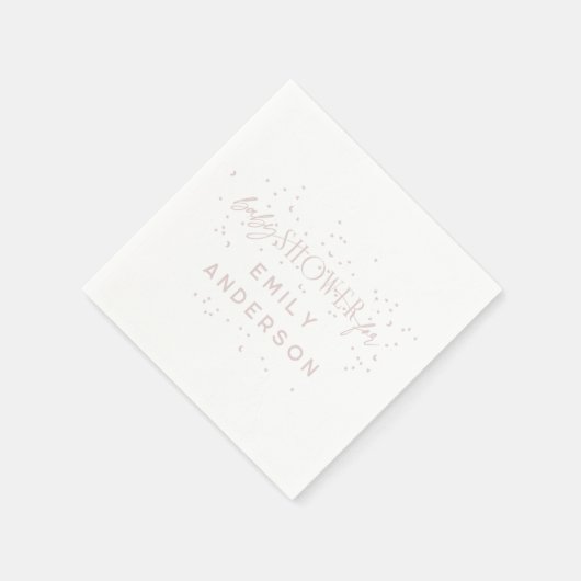 Roze Moderne Regenboog en sterren Wit Baby shower Servet (Hoek)