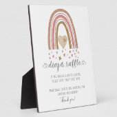 Roze moderne regenbooglitter sterren luieraffle fotoplaat (Zijkant)