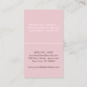 Roze, moderne schoner vacuüm visitekaartje (Achterkant)