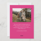 Roze Moderne Script Gelukkig Nieuwjaar Boog 2 Foto Feestdagenkaart (Achterkant)