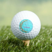 Roze Moderne Script Meisjesachtige Monogram Naam Golfballen (Insitu Shirt)