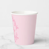 Roze moderne script meisjesnaam monogram papieren bekers (Links)
