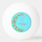 Roze moderne script meisjesnaam monogram pingpongbal (Voorkant)