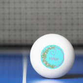 Roze moderne script meisjesnaam monogram pingpongbal (Net)